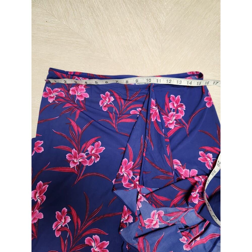 Tommy Bahama Oasis Blossoms Flounce Skirt Cover-Up Floral Blue Ruffle Large - Picture 7 of 9